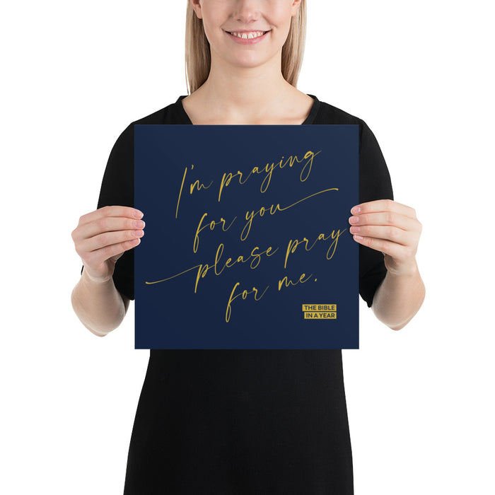 “Pray for Me” Bible in a Year Prints – Navy