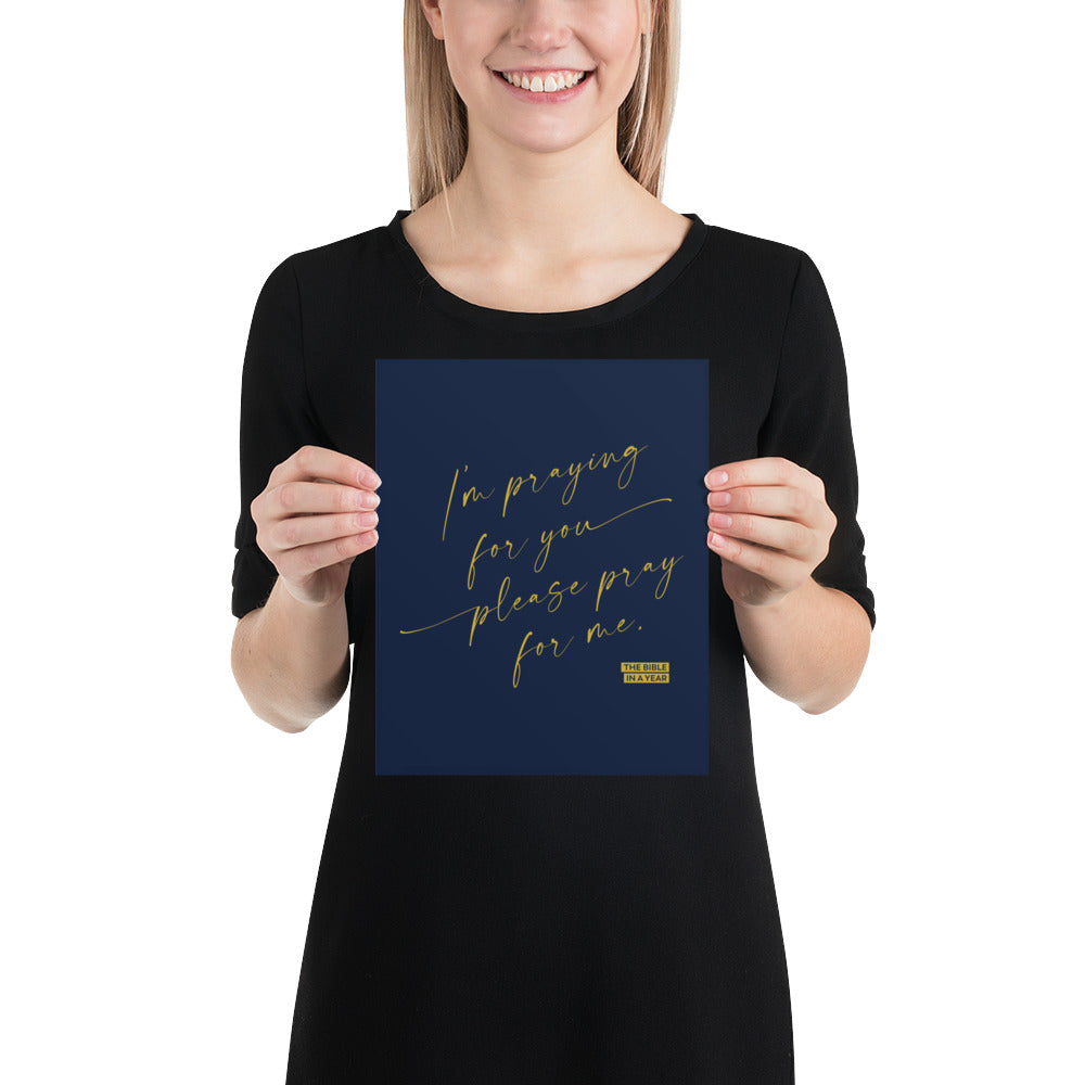 "Pray for Me" Bible in a Year Prints - Navy