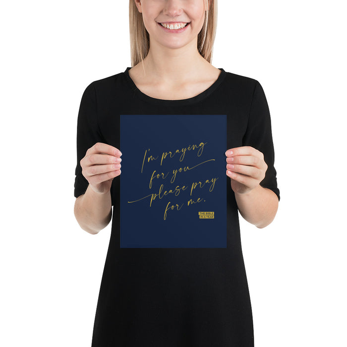 “Pray for Me” Bible in a Year Prints – Navy