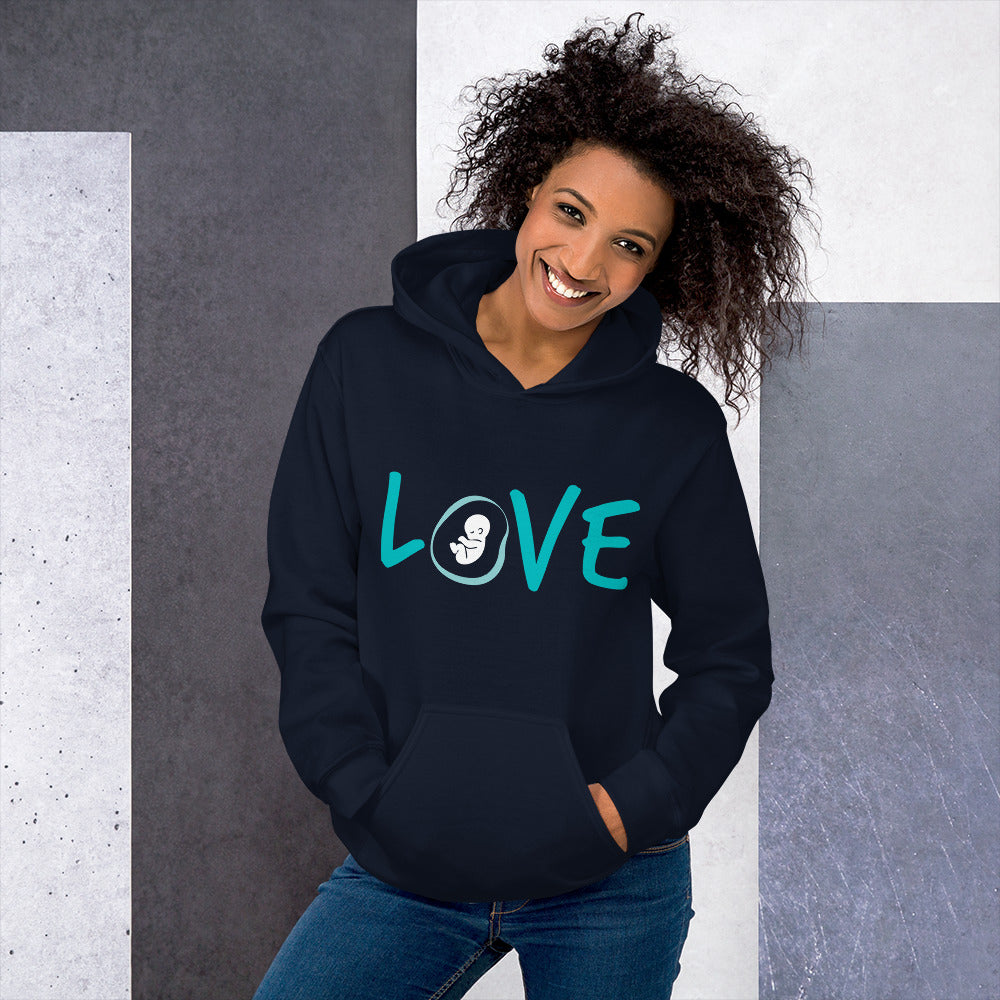 "Love" Pro-Life Unisex Hoodie