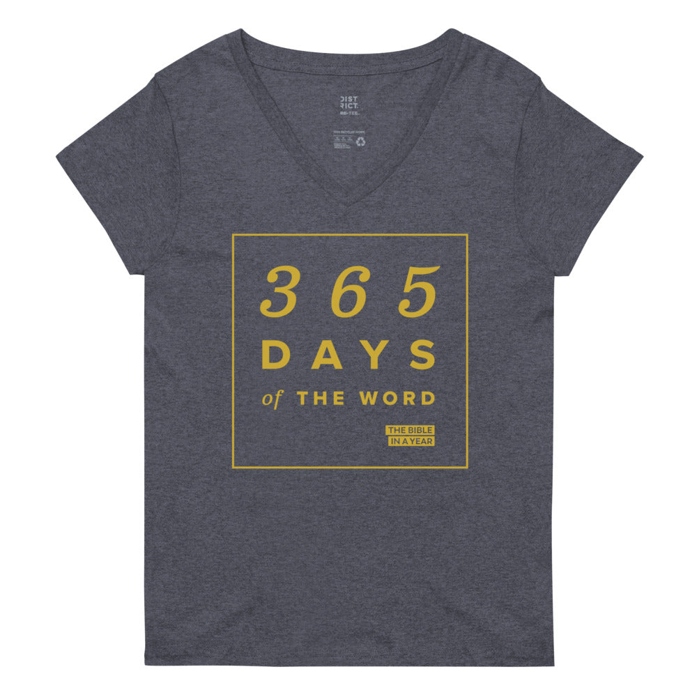 365 Days of the Word Bible in a Year Women's V-Neck T-Shirt